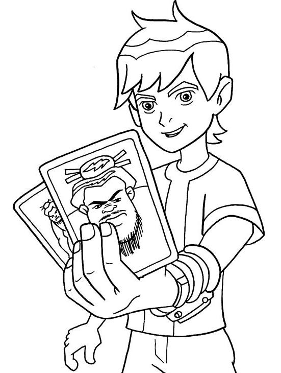 coloriage ben 10 et ses cartes de sumo